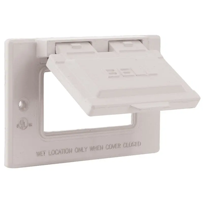 Hubbell 5101-6 Cover, 2-13/16 in L, 4-9/16 in W, Metal, White, Powder-Coated