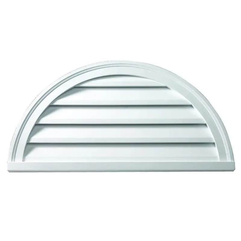 36 in. x 18 in. Half Round White Polyurethane Weather Resistant Gable Louver VentWhite / 2.2 / Half Round