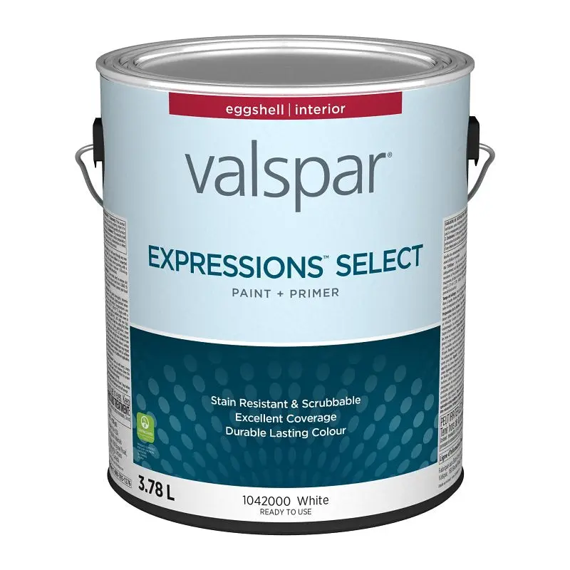 Expressions Select 029.1042000.007 Interior Paint and Primer, Eggshell, White, 1 gal, 37 sq-m Coverage Area