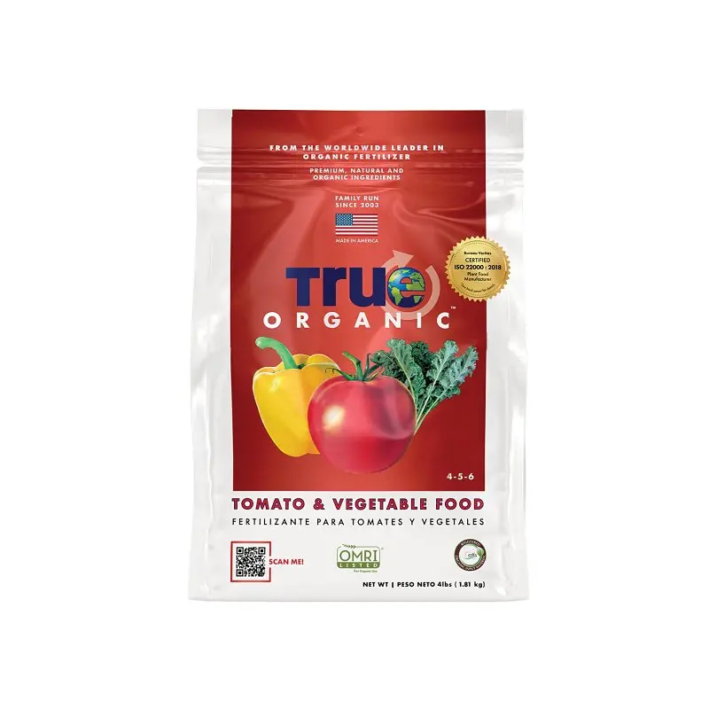 True ORGANIC R0004 Tomato and Vegetable Food, 4 lb Bag, 4-5-6 N-P-K Ratio