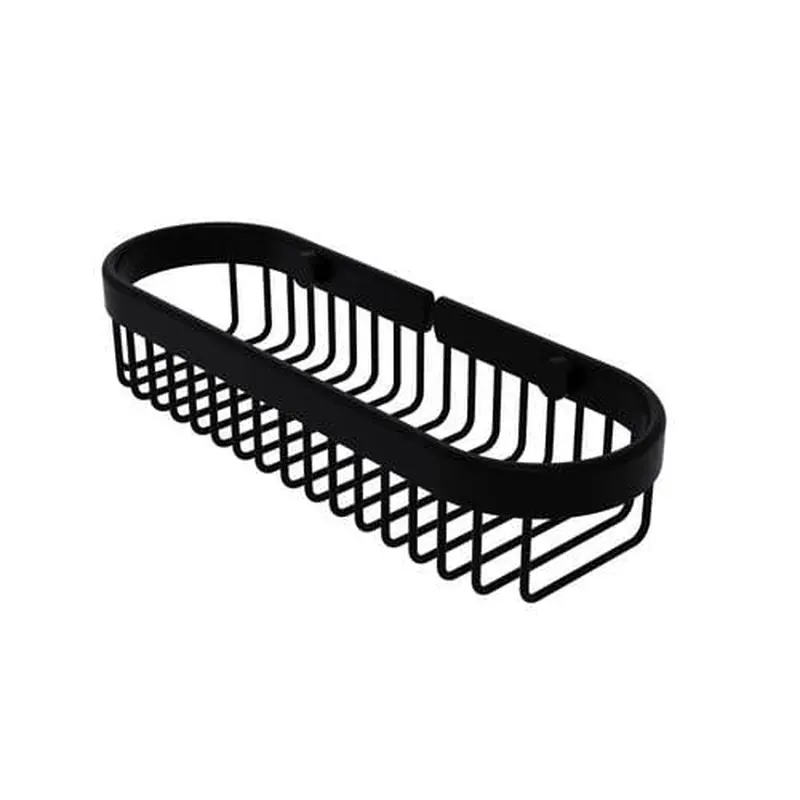 Allied Brass Oval Toiletry Wire Basket in Matte Black