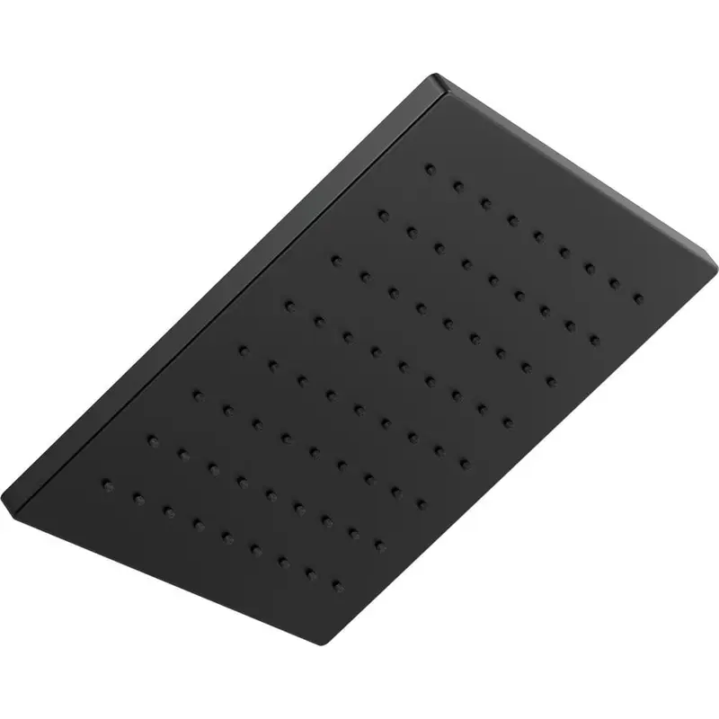1-Spray 11.8 in. Single Wall Mount Square Fixed Rain Shower Head in Matte BlackStainless Steel / 1.75 / 7.147