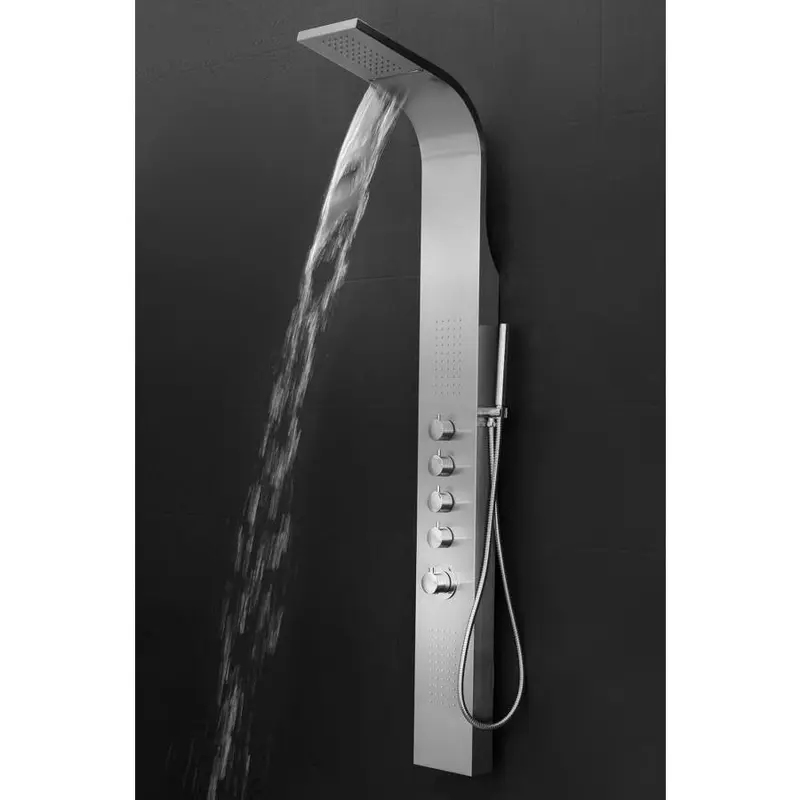 AKDY 63-in Brush Stainless Steel 2-Spray Shower Panel System (Valve Included)