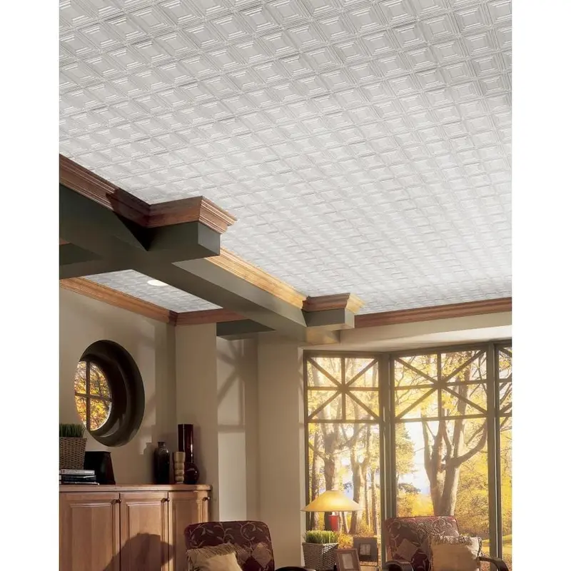 Armstrong Ceilings 48-in x 24-in Metallaire Small Panels White Metal/Tin Surface-Mount Panel Ceiling TilesBrass / Case