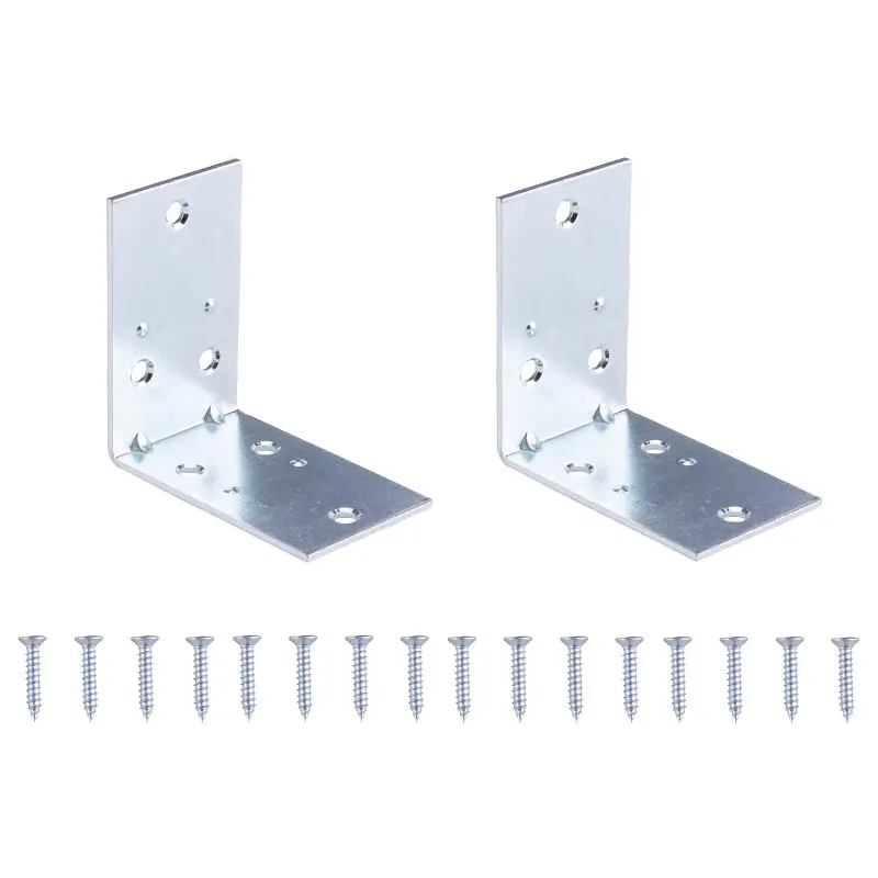 Prosource BH-606PS Corner Brace, 2-1/2 in L, 2-1/2 in W, 2-1/2 in H, Steel, Zinc-Plated, 2 mm Thick Material