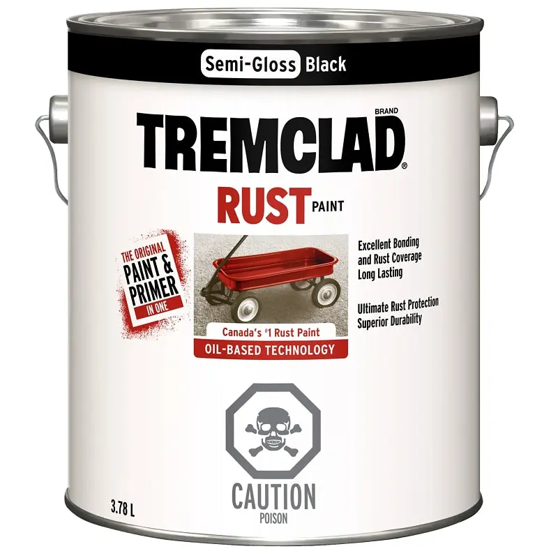 Tremclad 270S26X155 Rust Preventative Paint, Oil, Semi-Gloss, Black, 3.78 L, Can