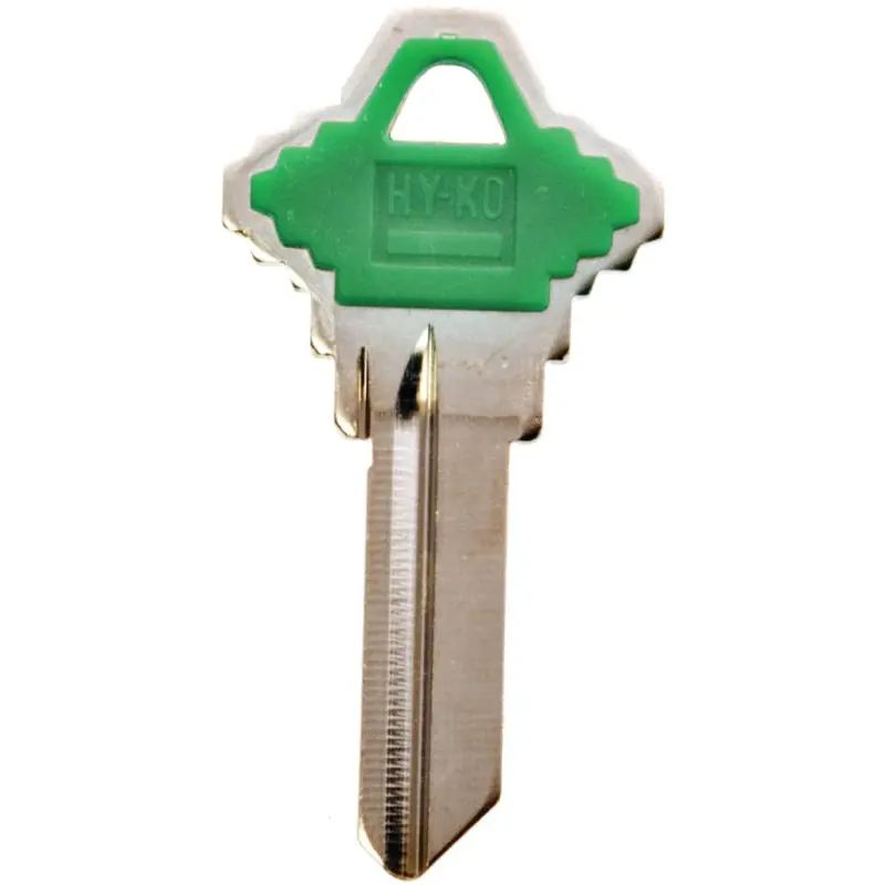 Hy-Ko 13005SC1PG Key Blank, Brass/Plastic, For: Schlage Cabinet, House Locks and Padlocks