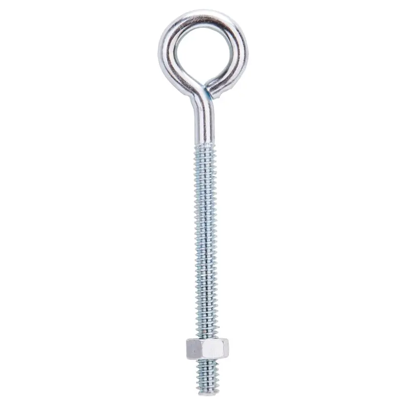ProSource LR268 Eye Bolt, 4.7 mm Thread, Machine Thread, 2 in L Thread, 3/4 in Dia Eye, 79 lb Working Load, Steel, Zinc
