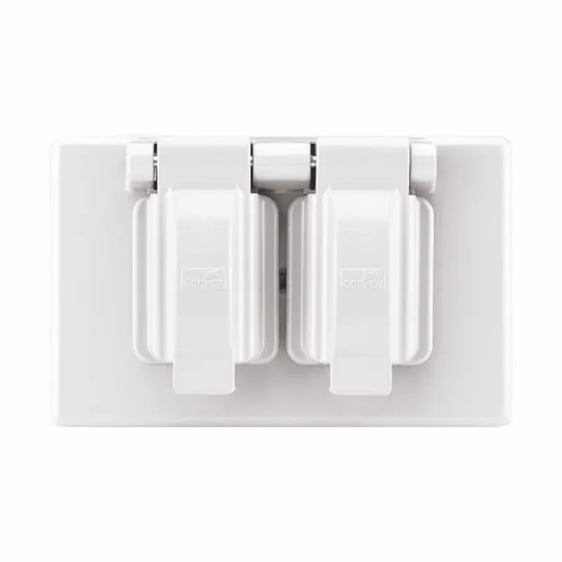 Eaton Cooper Wiring Non-metallic Duplex Receptacle Cover, White Horizontal