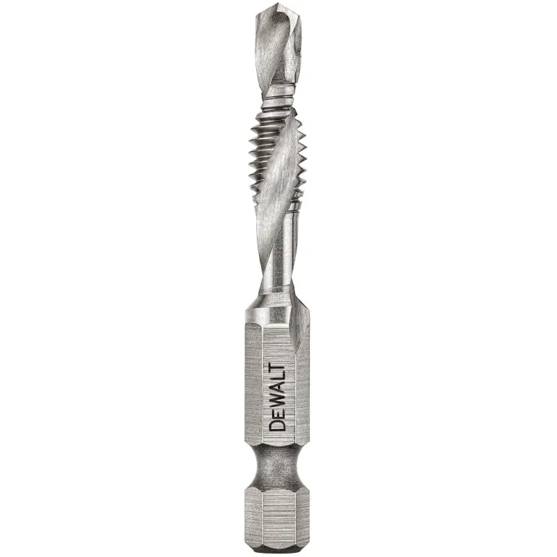 DeWALT IMPACT READY DWADTQTR1420 Tap and Drill Bit, 1/4 in Dia, 3-Flute, Spiral Flute, HSS
