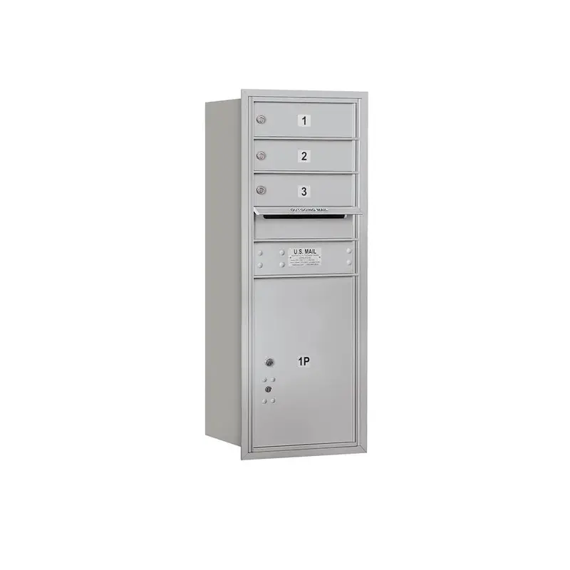 3700 Horizontal Series 3-Compartment with 1-Parcel Locker Recessed Mount Mailbox