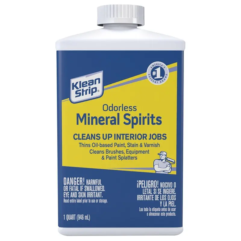 Klean Strip QKSP94005CA Mineral Spirit Thinner, Liquid, Aromatic Hydrocarbon, Clear, 1 qt, Can