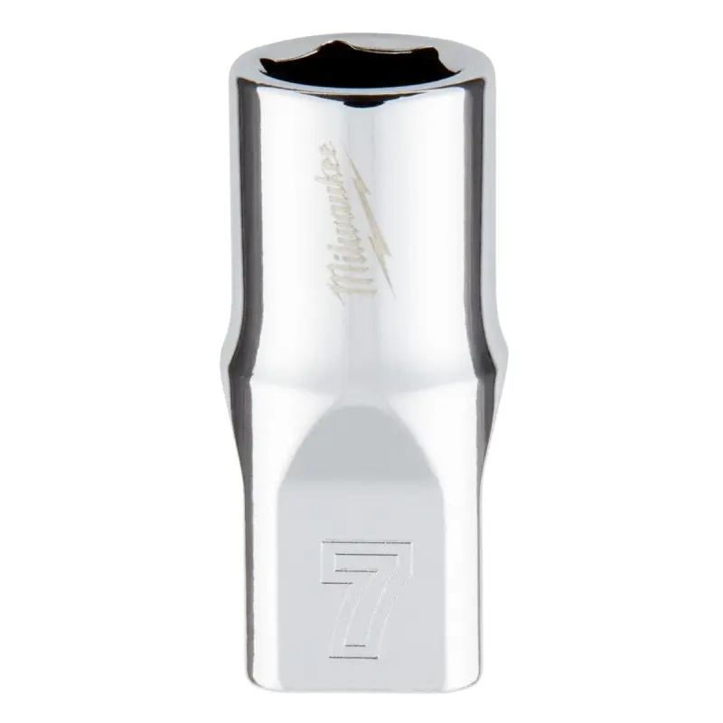 Milwaukee 45-34-9033 Socket, 7 mm Socket, 1/4 in Drive, 6-Point, Chrome Vanadium Steel, Chrome
