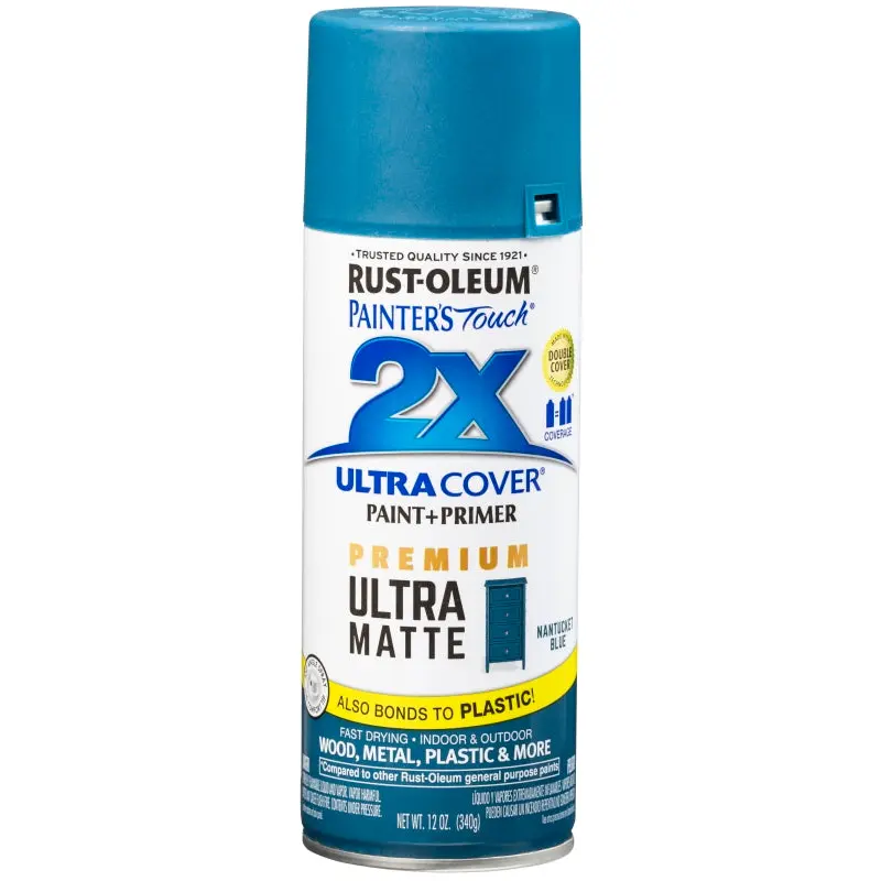 Rust-Oleum 331188 Spray Paint, Matte, Nantucket Blue, 12 oz, Can