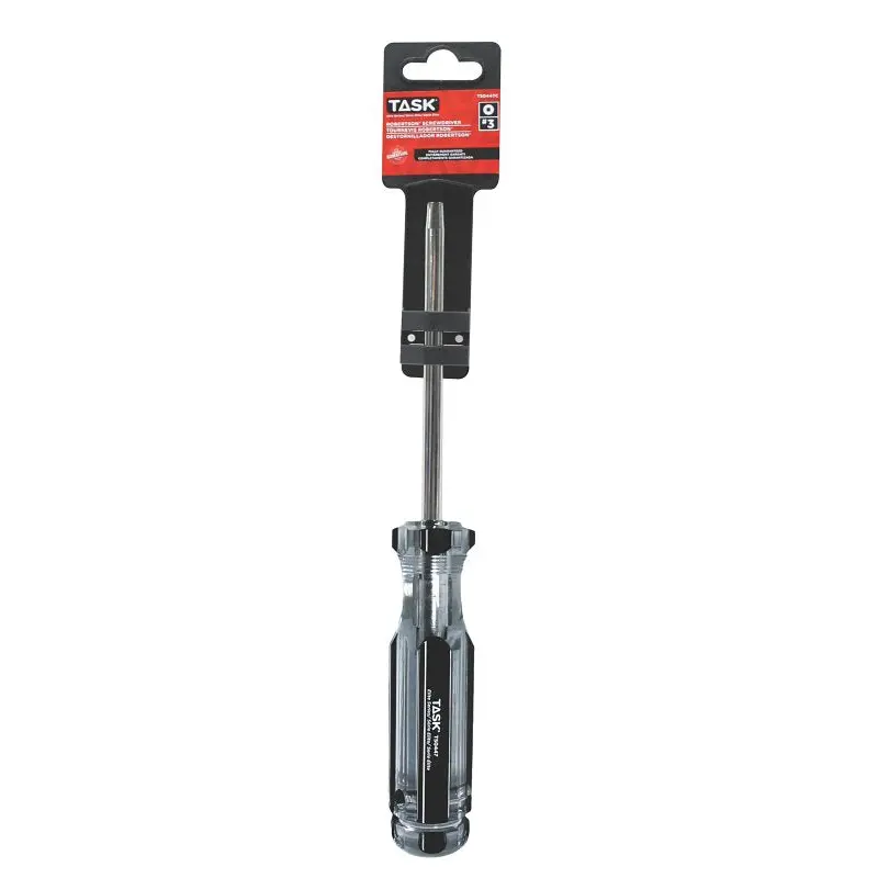 Task T50447C Screwdriver, #3 Drive, Robertson Drive, 5 in L Shank, Cellulose Acetate Handle, Hard Grip Handle