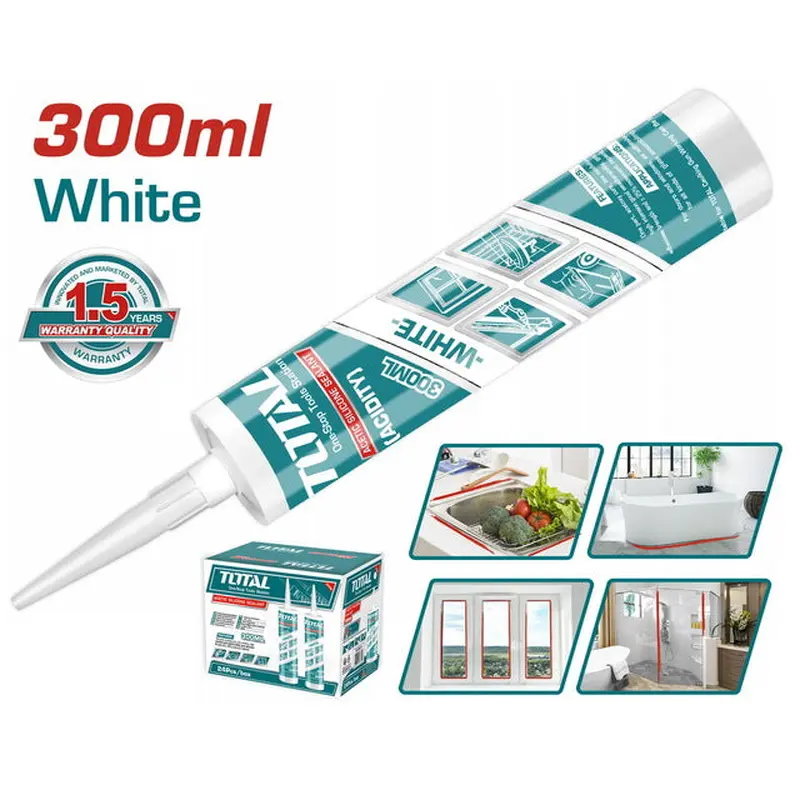 TOTAL Acetic Silicone Sealant White 300ml (THT3511)