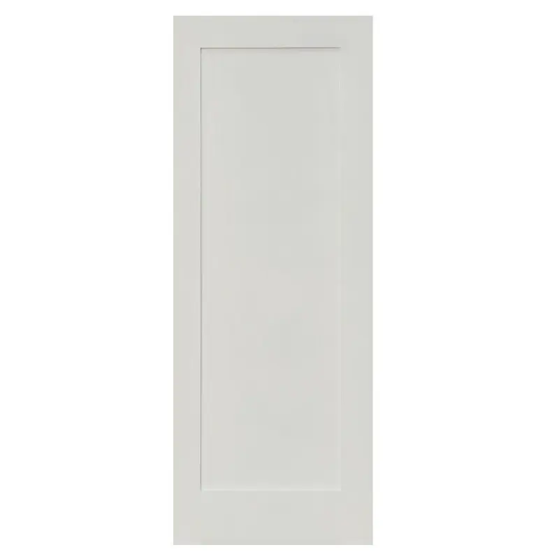 36 in. x 96 in. Shaker 1-Panel Primed Solid Hybrid Core MDF Interior Door SlabNo Bore / Primed White / 32 x 96