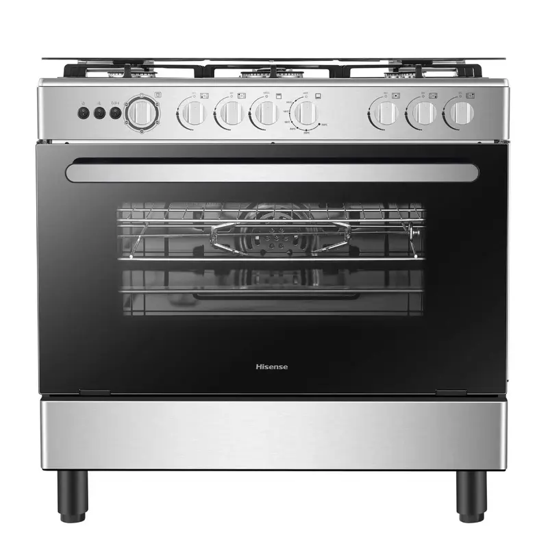 Hisense 90cm Freestanding Gas Cooker with 5 Pool Gas Burners | HFG90335RX