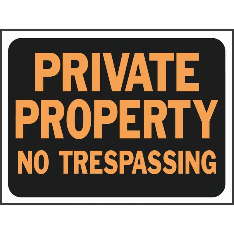 Hy-Ko Hy-Glo Series 3025 Identification Sign, Rectangular, PRIVATE PROPERTY NO TRESPASSING, Fluorescent Orange Legend