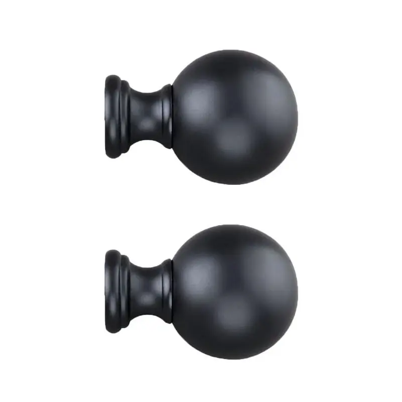 allen   roth 2-Pack Matte Black Curtain Rod Finials