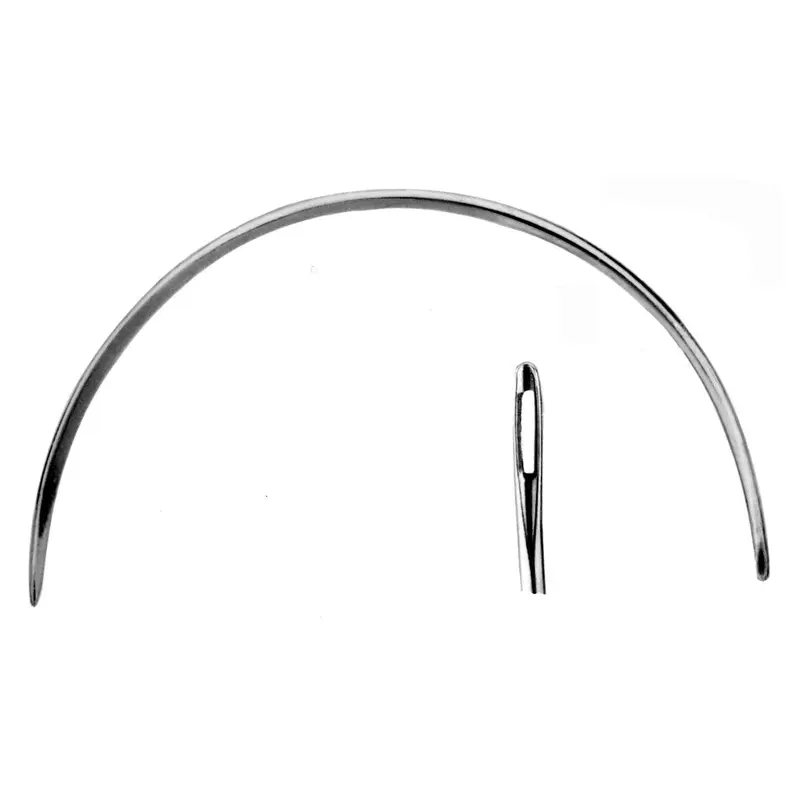 C.S. Osborne 8" 13-15 Gauge Curved Leather Point Light Needle