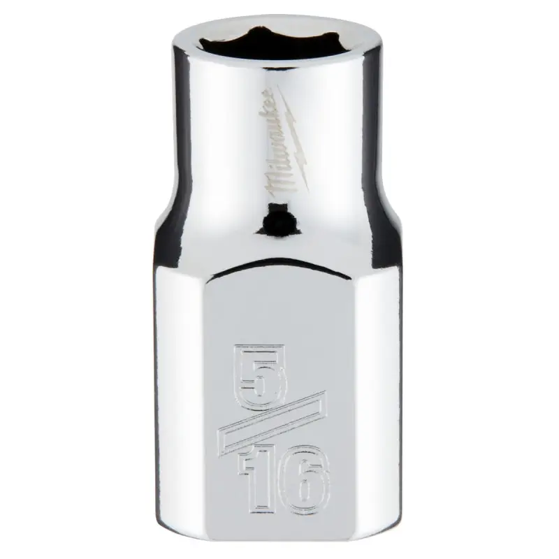 Milwaukee 45-34-9061 Socket, 5/16 in Socket, 3/8 in Drive, 6-Point, Chrome Vanadium Steel, Chrome