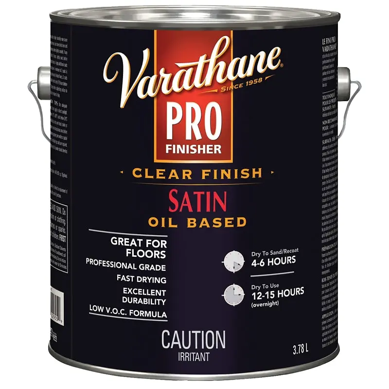 Varathane 271387 Interior Finish, Satin, Liquid, Clear, 3.78 L