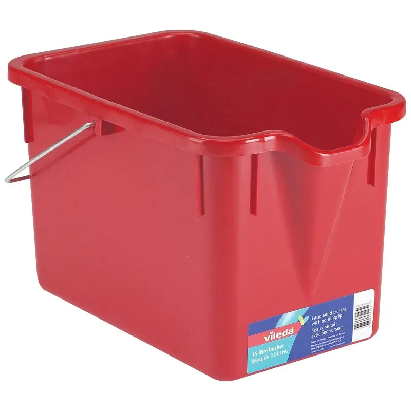 Vileda 117627 Graduated Bucket, 15 L Capacity, Plastic, Red
