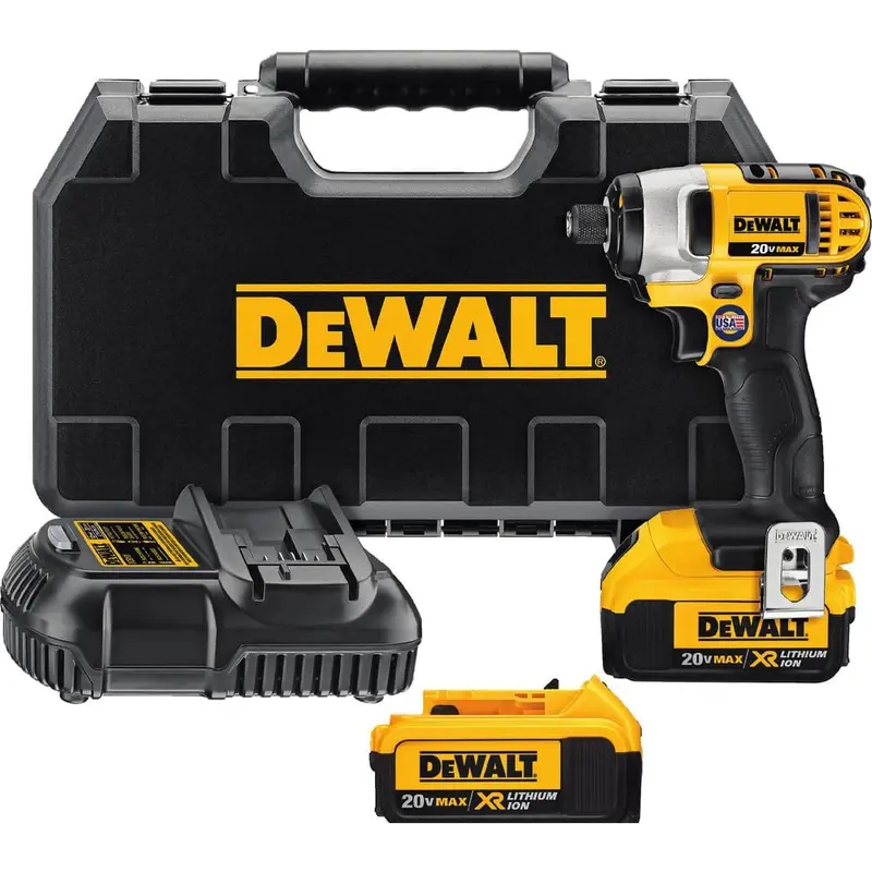 20-Volt MAX Lithium-Ion Cordless 1/4 in. Impact Driver Kit with (2) Batteries 4Ah, Charger and Case8.8 / each