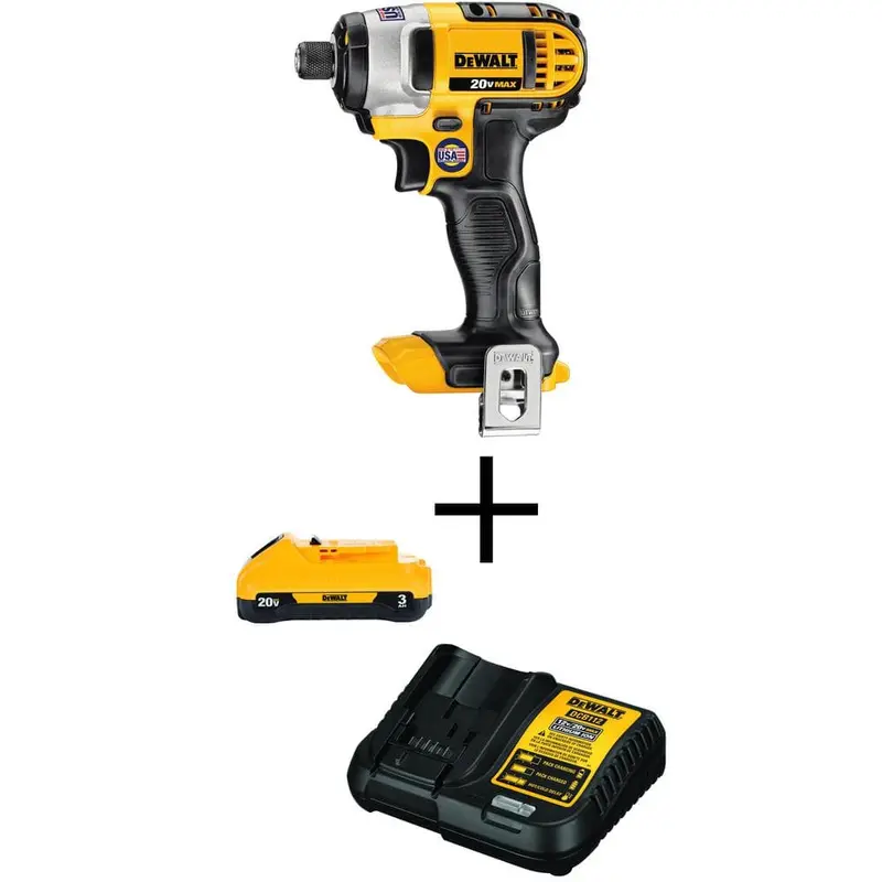 20-Volt MAX Lithium-Ion Cordless 1/4 in. Impact Driver (Tool-Only) with 20-Volt MAX 3.0Ah Battery and Charger2.65 / bundle