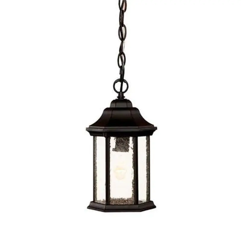 Acclaim Lighting Madison Matte Black Traditional Seeded Glass Lantern Pendant Light