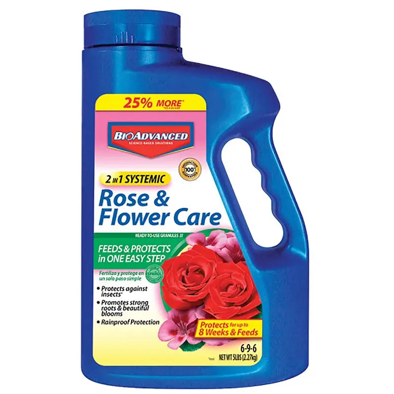 BioAdvanced 701100A Rose and Flower Fertilizer, 5 lb Bottle, Granular, 6-9-6 N-P-K Ratio