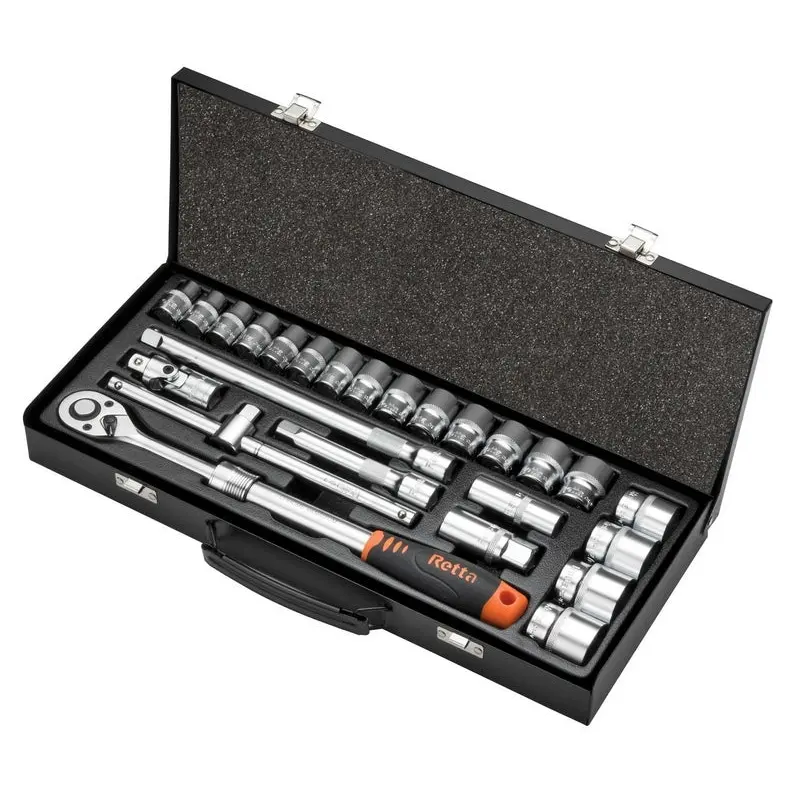 Retta 1/2 Inch Socket Set | 25 Piece 6-Point Kit
