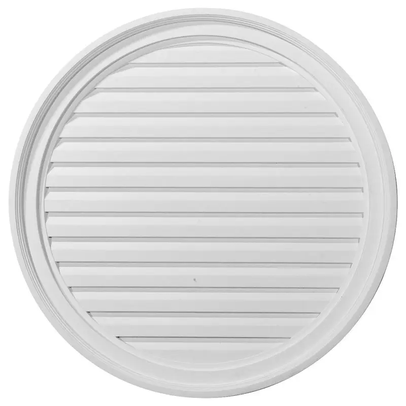 28 in. x 28 in. Round Primed Polyurethane Paintable Gable Louver Vent5.14 / each