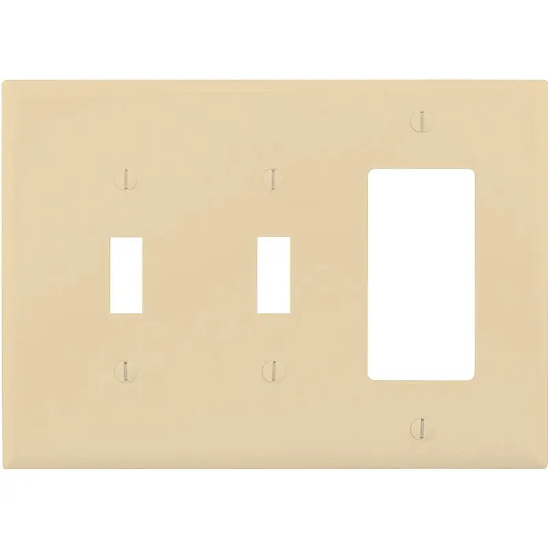 Eaton Wiring Devices PJ226V Combination Wallplate, 4-7/8 in L, 6-3/4 in W, 3 -Gang, Polycarbonate, Ivory