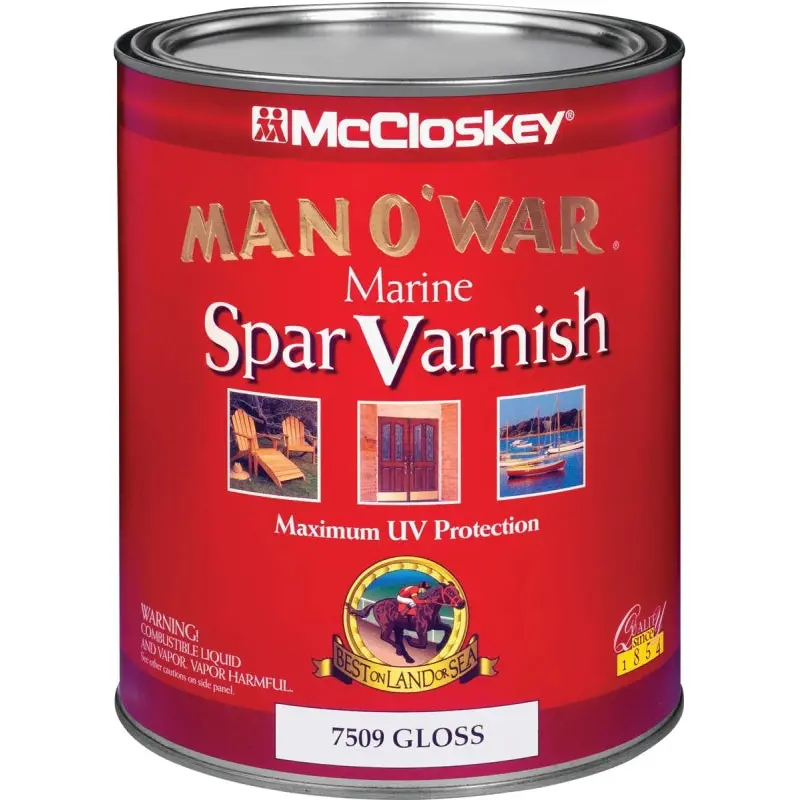 McCloskey Man O War 80-7509 080.0007509.005 Spar Varnish, Gloss, Clear, Liquid, 1 qt