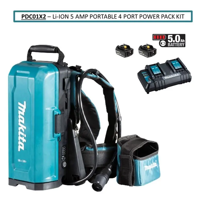 Makita PDC01X2 Li Ion (5.0 Ah) Portable 4 Port Power Pack Kit