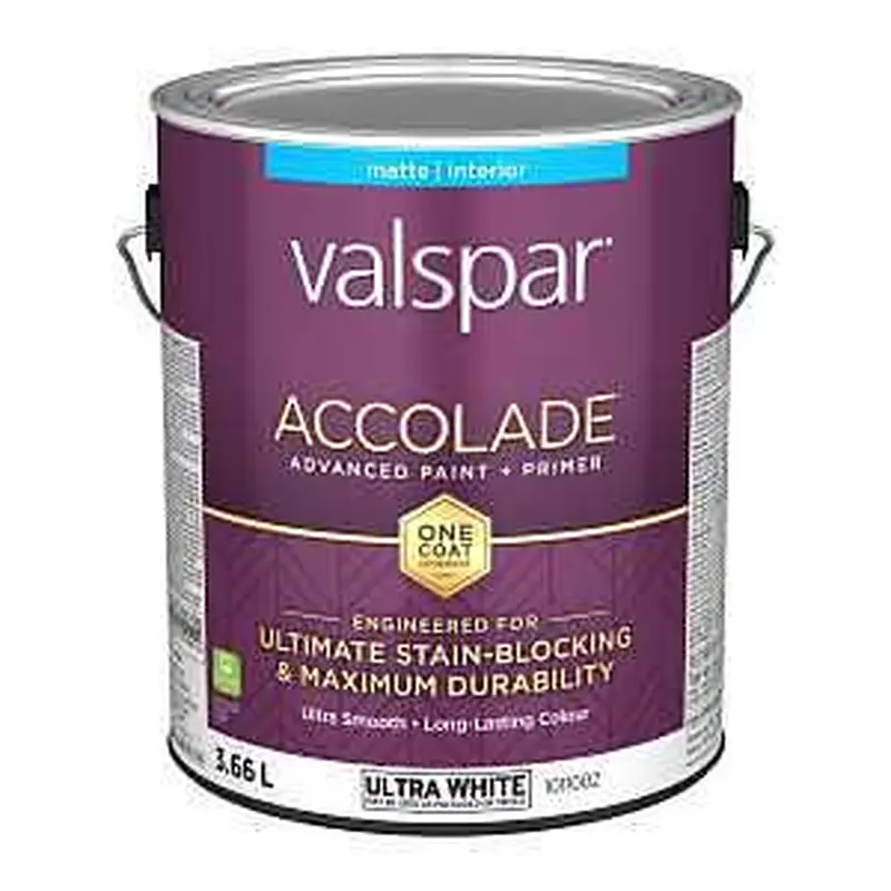 Accolade 029.1011002.007 Interior Paint and Primer, Acrylic, Matte, Ultra White, 1 gal, 37 sq-m Coverage Area