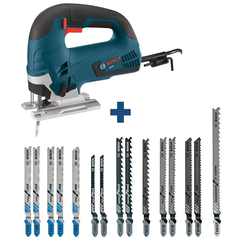 6.5 Amp Corded Variable Speed Top-Handle Jig Saw Kit with Case and Bonus T-Shank Jig Saw Blade Set (15-Pack)10.71 / each