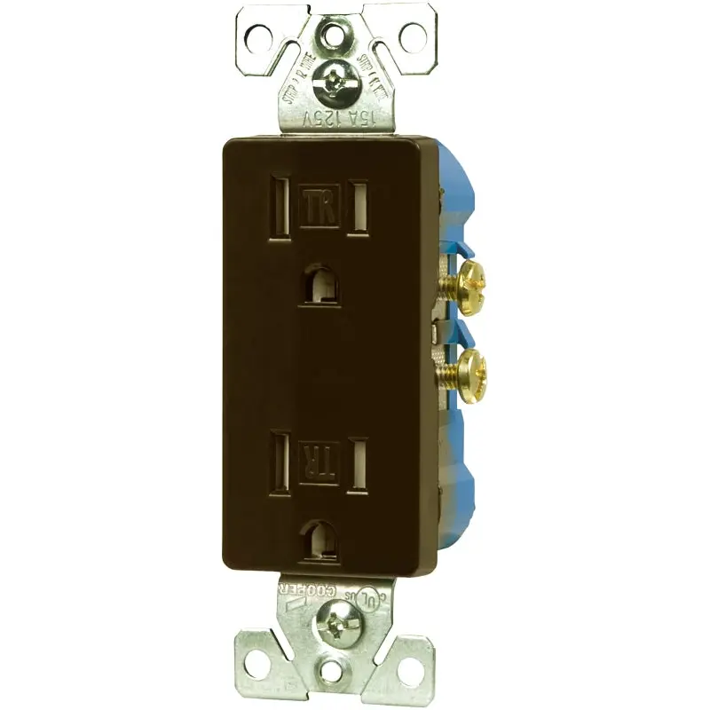 Eaton Wiring Devices TR1107RB-SP-L Duplex Receptacle, 2 -Pole, 15 A, 125 V, Push-in, Side Wiring, NEMA: 5-15R