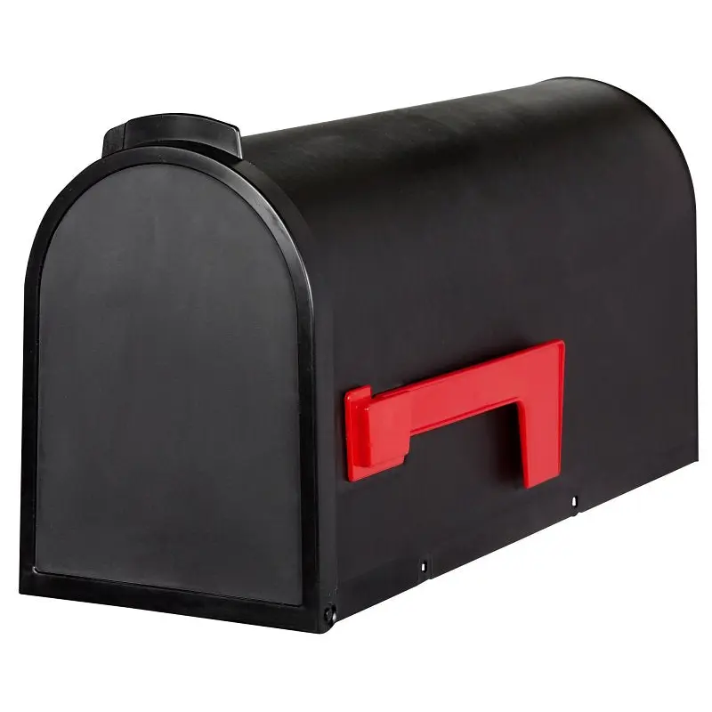 Pro-Df P9222N Curbside Mailbox, Plastic, 7 in W, 19-1/2 in D, 10 in H, Black
