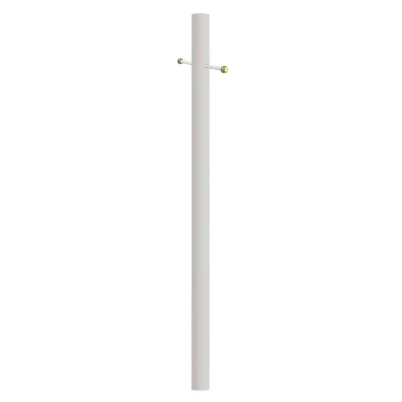 7 ft. White Outdoor Direct Burial Aluminum Lamp Post with Cross Arm fits Most Standard 3 in. Post Top Fixtures7 / each