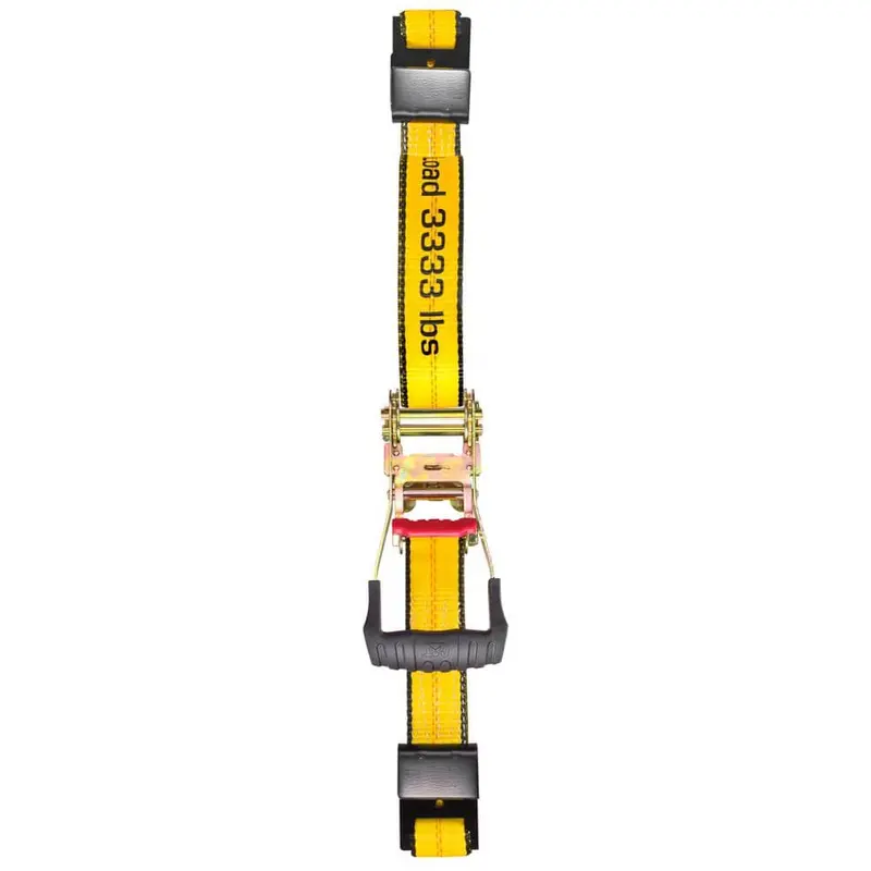 27 ft. x 2 in. 3333 lbs. Heavy-Duty Trailer Tie-Down Strap with Flat Hooks