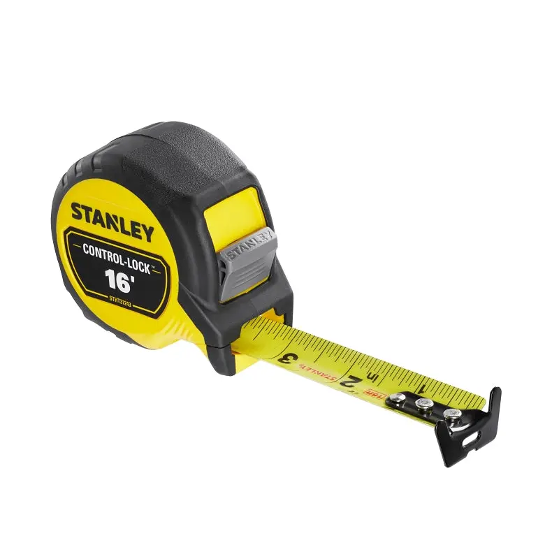 Stanley CONTROL-LOCK Series STHT37243 Tape Measure, 16 ft L Blade, Black/Yellow Case