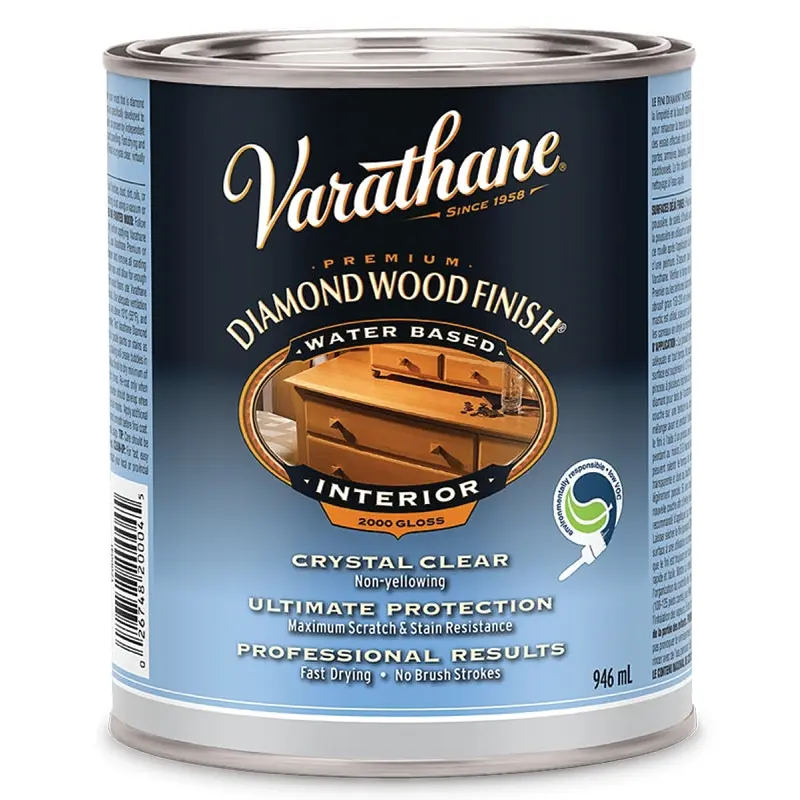 Varathane Y200041 Interior Finish, Gloss, Liquid, Crystal Clear, 946 mL