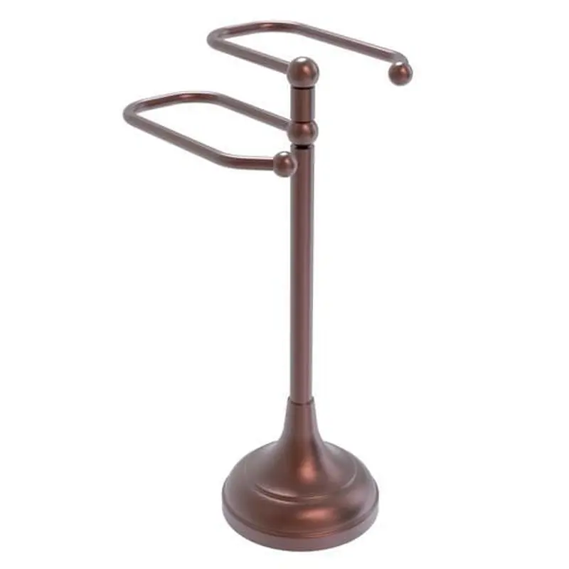 Allied Brass Free Standing Two Arm Guest Towel Holder in Antique Copper