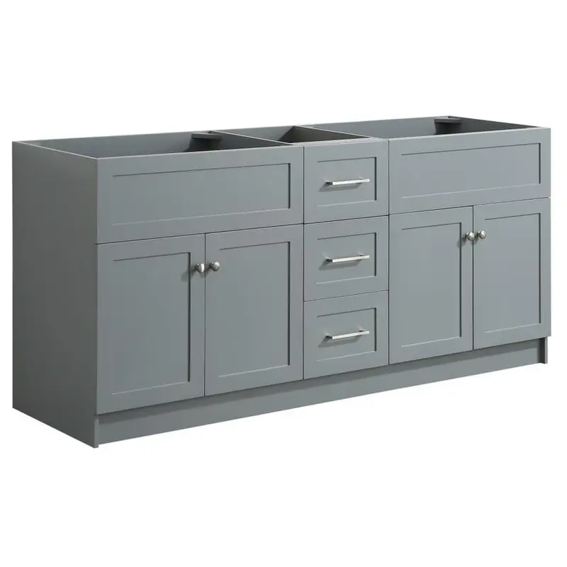 ARIEL Hamlet 72-in Grey Bathroom Vanity CabinetBlack