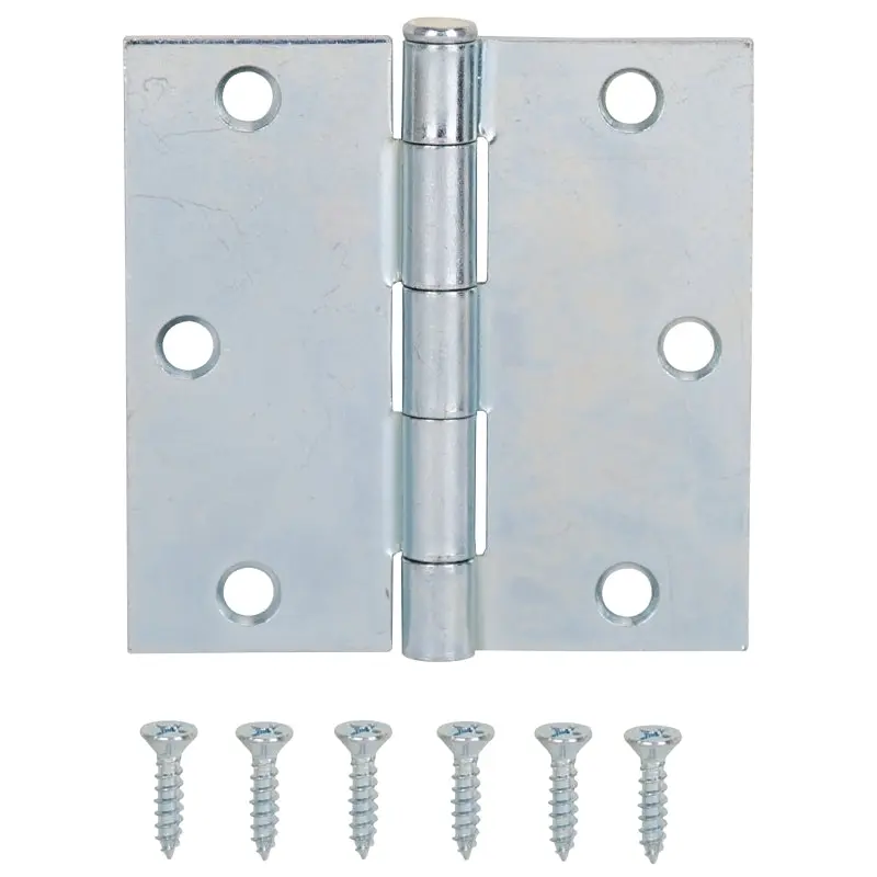 ProSource LR-041-PS Utility Hinge, Steel, Zinc, Removable Pin, 180 deg Range of Motion, Full Mortise Mounting