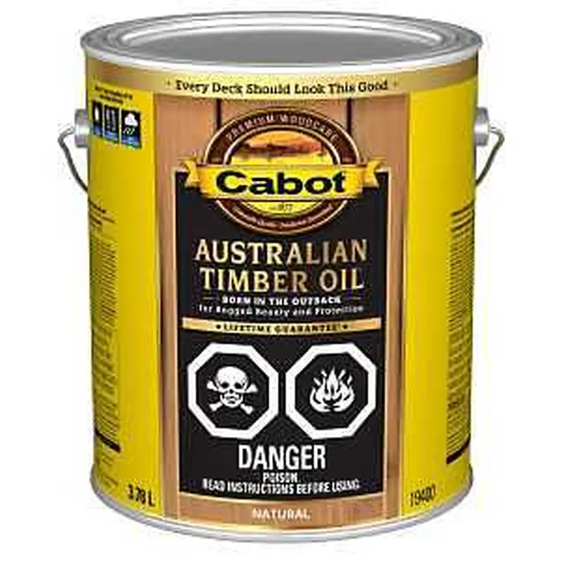 Cabot 142.0019400.007 Water Reducible Australian Timber Oil, 3.78 l, Can, Liquid, Natural, 250 - 350 sq-ft/gal