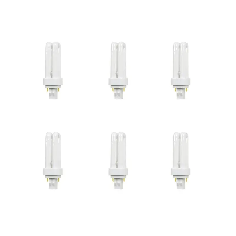13W Equiv PL CFLNI Quad Tube 2-Pin Plug-in GX23-2 Base Compact Fluorescent CFL Light Bulb, Cool White 4100K (6-Pack)Cool White / 1.08 / GX23-2